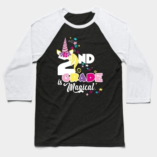 Second Grade Girls Unicorn 2nd Grader Magical Unicorn Lover Gift Baseball T-Shirt